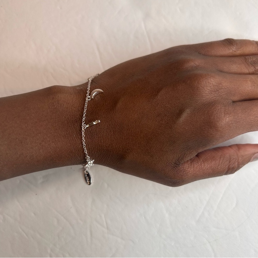 NWT Ettika ETK Gold Charm Bracelet or Anklet pave heart star half moon 18K Gold